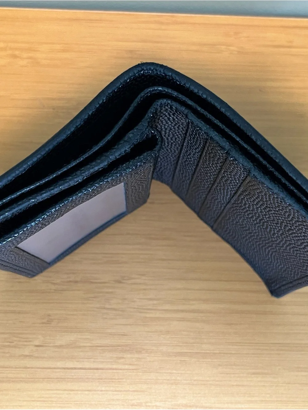 Salvatore Ferragamo Black Pebbled Leather Key & Card Holder